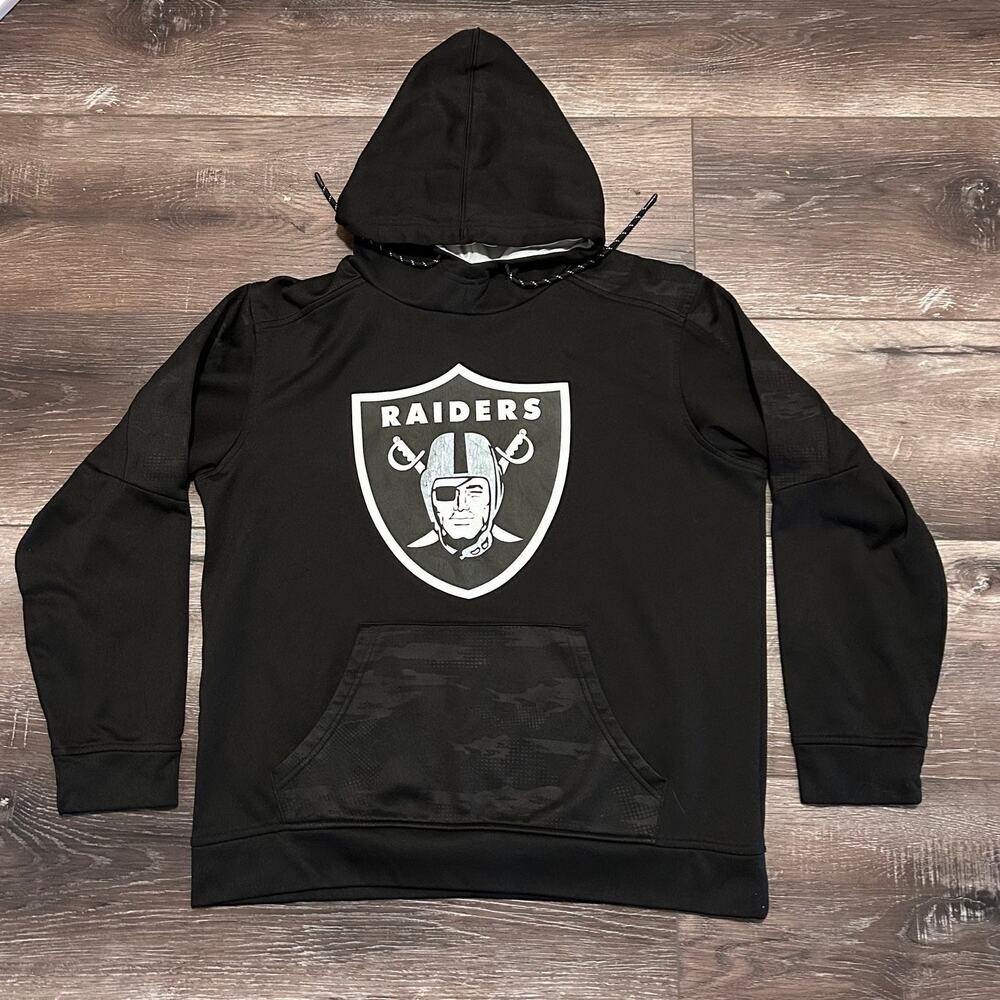Raiders NFL Team Apparel Hoodie Men's Black Long Sleeve, Size Large - Picture 1 of 5